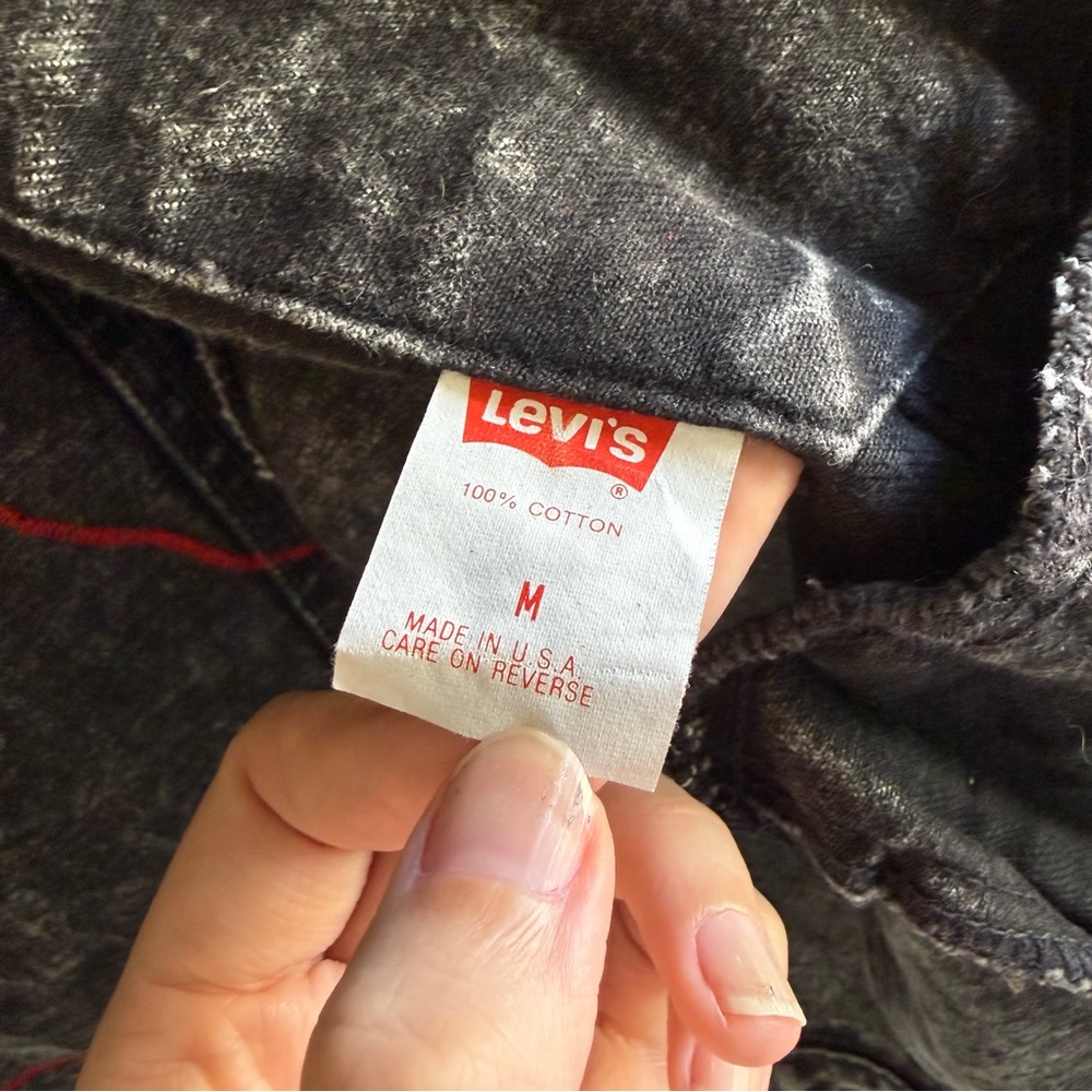 1990’s Vintage Levi’s Hand Painted Acid Wash Western Denim Jacket size Medium - Picture 12 of 12